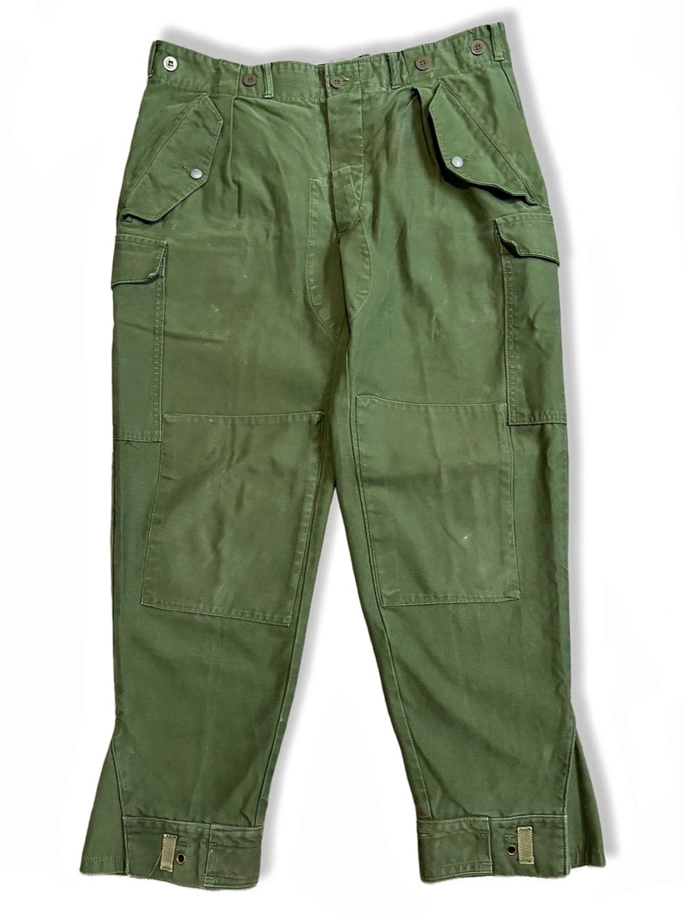 Vintage Swedish Military Field Trousers Men's Green Cargo Pants